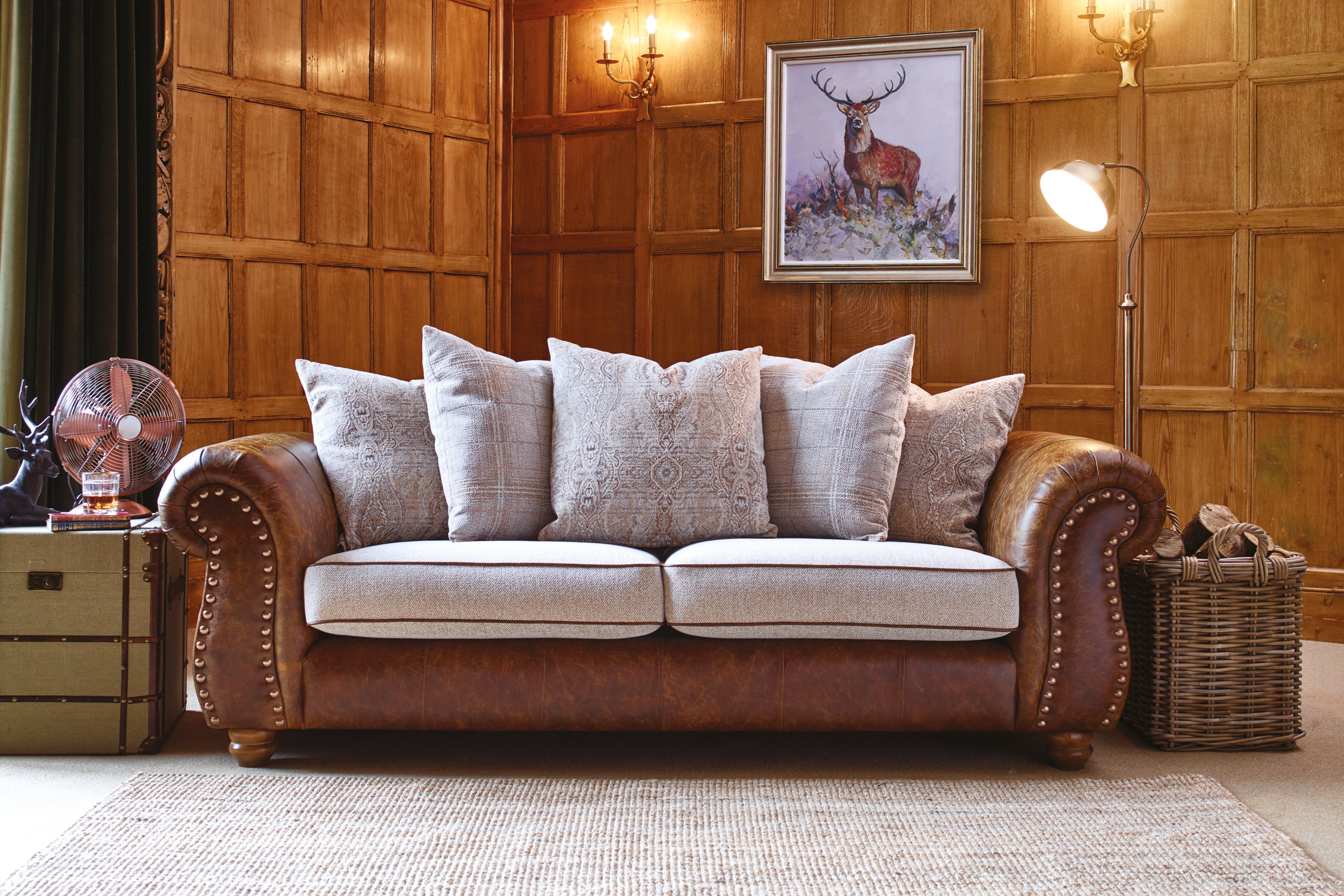 Wilmington Large Sofa Vintage Chestnut/Oatmeal - SofaSofa