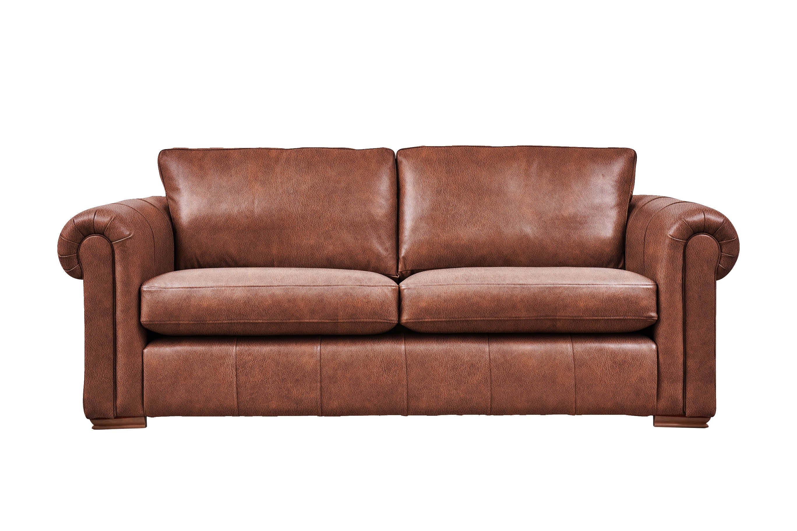 Vintage Leather 華々しく Tex Sofa 3P ブラウン 198cm幅