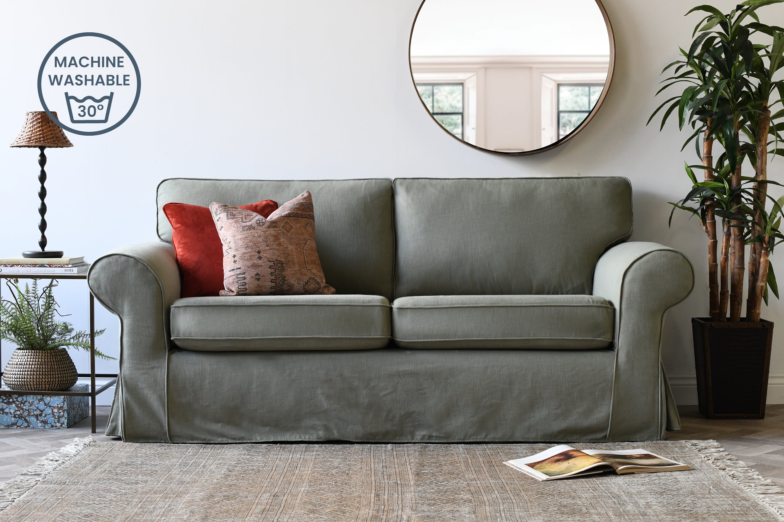 Sofá Capitonê Newport 3 Seater Sofa Capri Lichen - SofaSofa