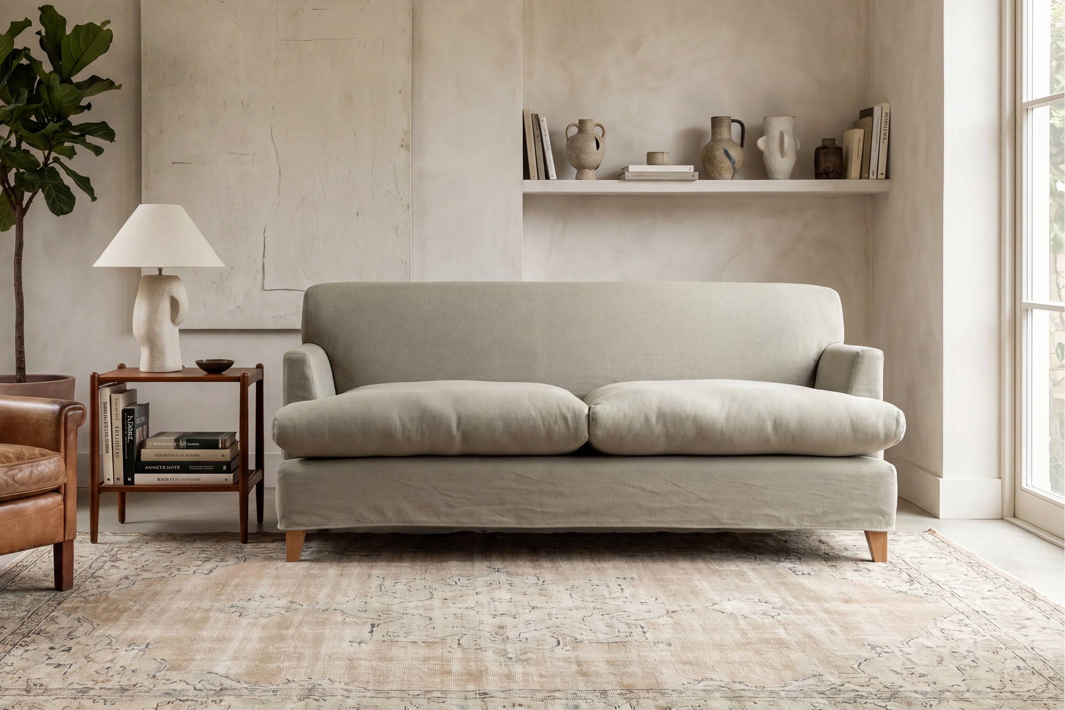 Positano 3 Seater Sofa Capri Lichen - SofaSofa
