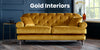 Traditional gold velvet sofa