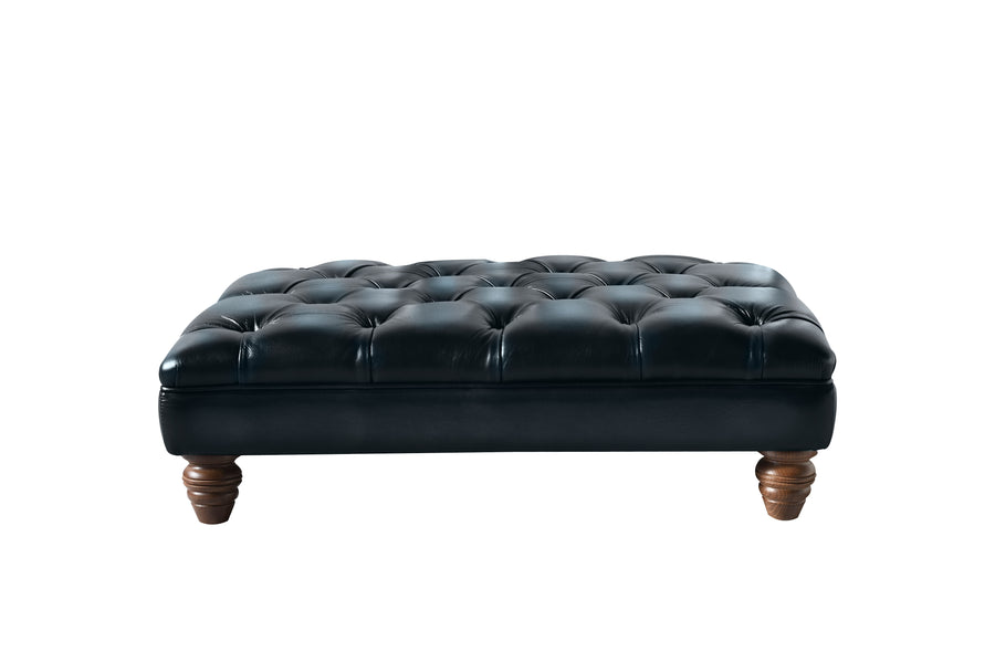 Monk | Large Bench Footstool | Antique Blue