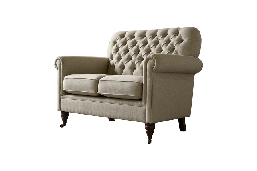 George | 2 Seater Sofa | Heather Herringbone Flax
