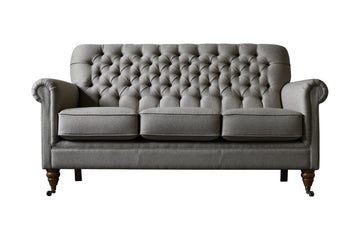 George | 3 Seater Sofa | Heather Herringbone Dark Grey