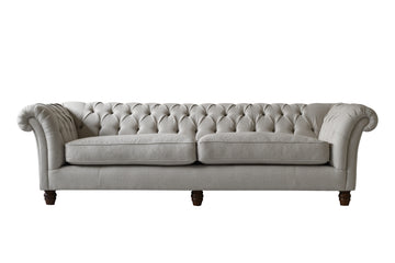 Grosvenor | 4 Seater Sofa | Heather Herringbone Light Grey