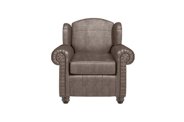Burlington | Leather Highback Chair | Vintage Grey