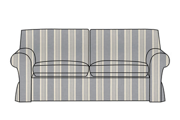 Newport | 3 Seater Extra Loose Cover | Capri Grey Stripe