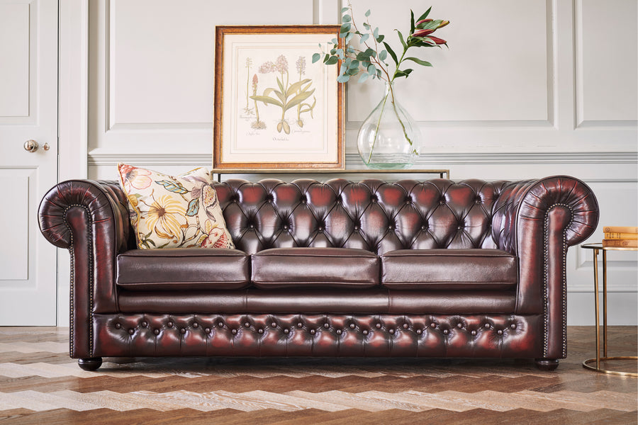 Chesterfield | 3 Seater Sofa | Antique Red