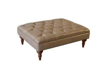 Earl | Large Button Bench Footstool | Milton Sand