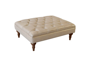 Earl | Large Button Bench Footstool | Milton Stone