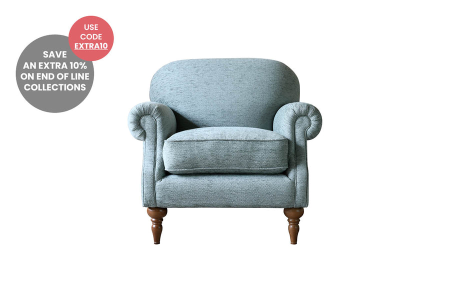 Sophie | Armchair | Stanway Herringbone Aqua