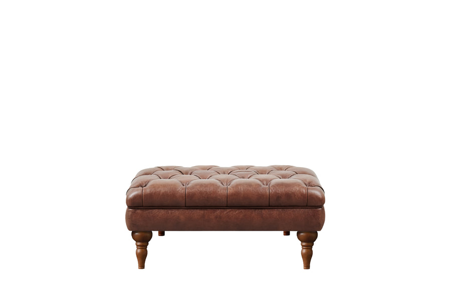 Earl | Bench Footstool | Vintage Chestnut