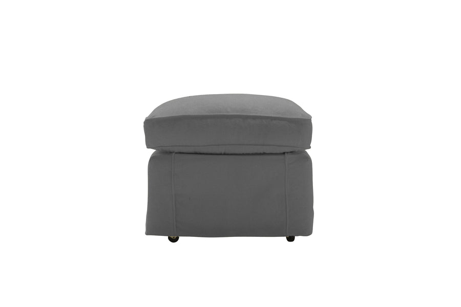 Madrid | Footstool Extra Loose Cover | Miami Charcoal