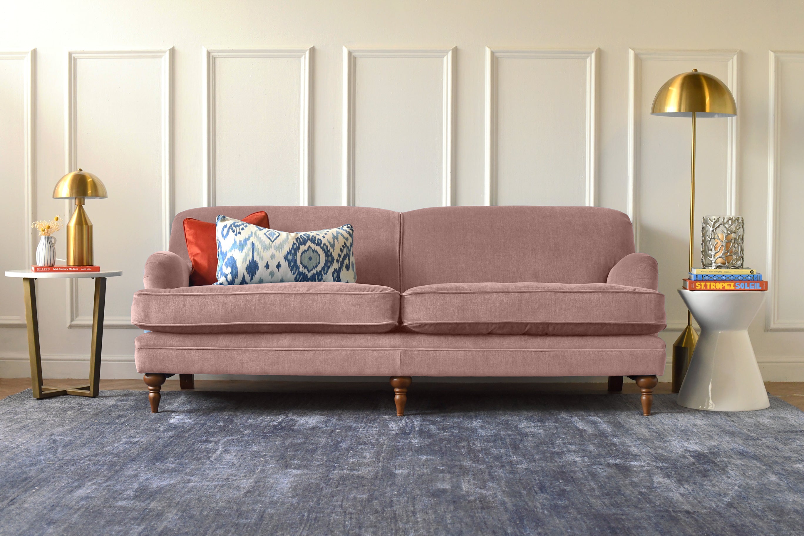 Jasper 4 Seater Sofa Manolo Dusky Pink – SofaSofa