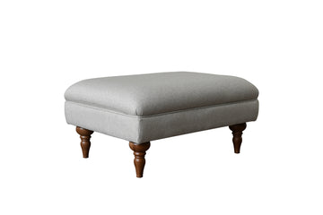 Jasper | Footstool | Heather Herringbone Light Grey