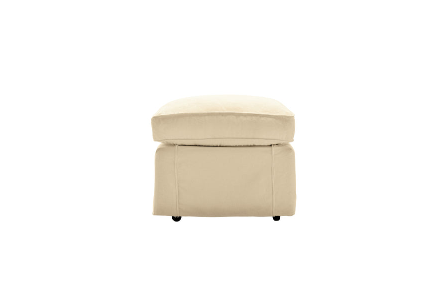 Madrid | Footstool Extra Loose Cover | Capri Natural