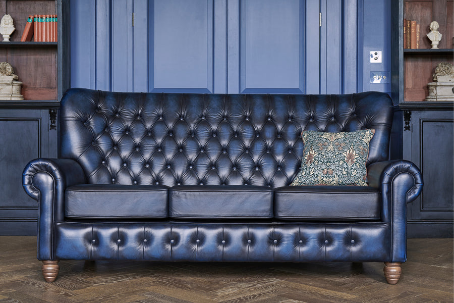 Monk | 3 Seater Sofa | Antique Blue
