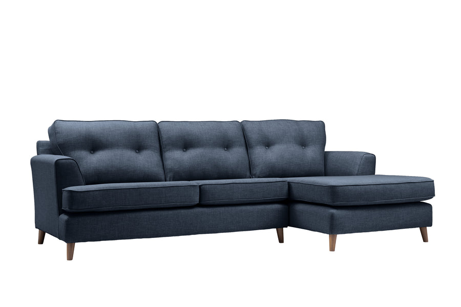 Poppy | Chaise Sofa Option 1 | Linoso Midnight