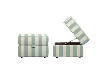 Woburn | Storage Stool | Brecon Stripe Duck Egg