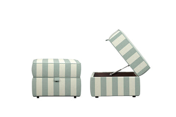 Blenheim | Storage Stool | Brecon Stripe Duck Egg