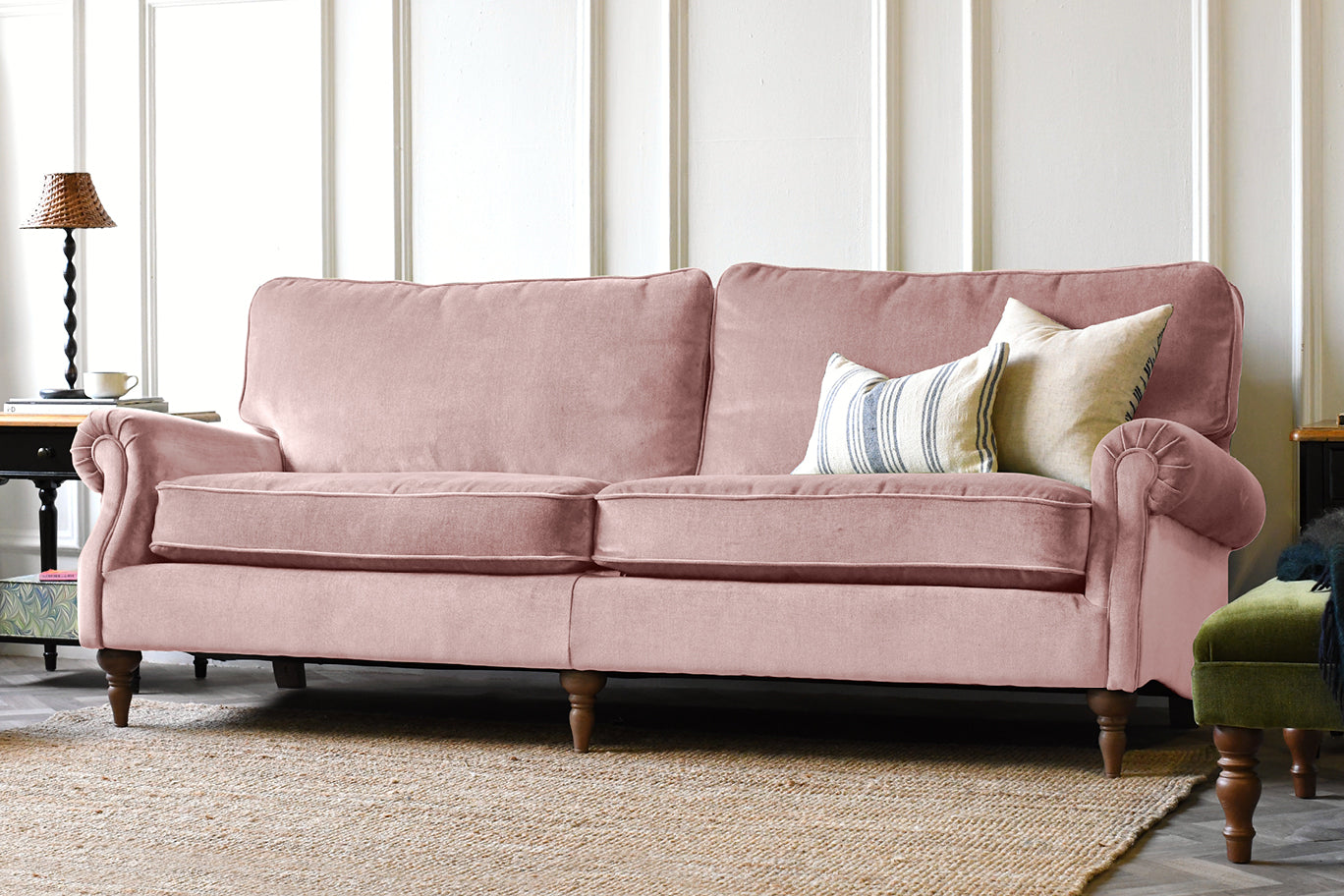 Harper 4 Seater Sofa Manolo Dusky Pink – SofaSofa