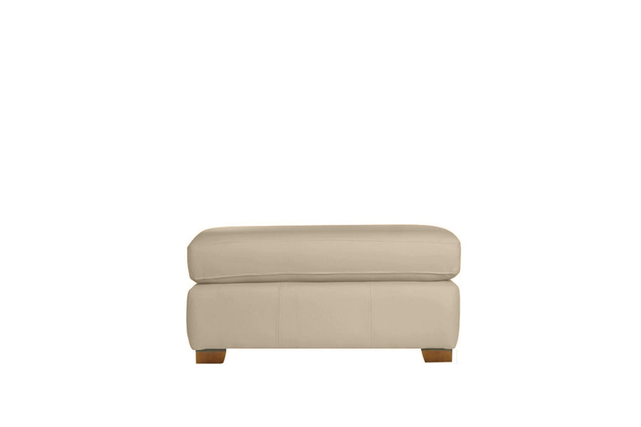 Scala | Leather Footstool | Softgrain Pebble