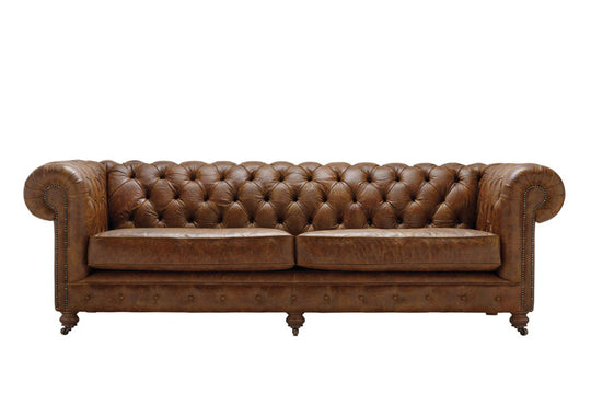 Grand Chesterfield 4 Seater Sofa Vintage Chestnut – SofaSofa