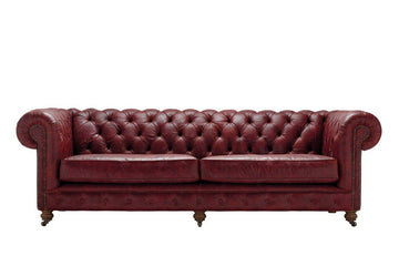 Grand Chesterfield | 4 Seater Sofa | Vintage Oxblood