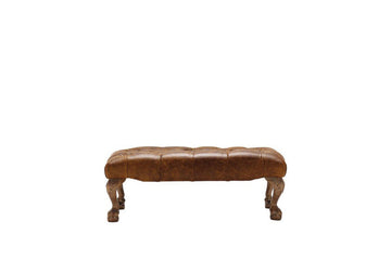 Grand Chesterfield | Bench Footstool | Vintage Chestnut