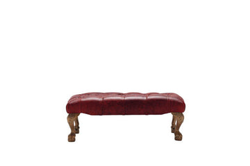Grand Chesterfield | Bench Footstool | Vintage Oxblood