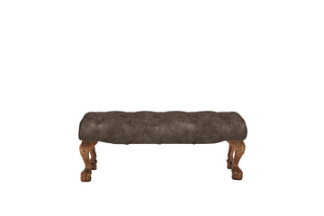 Grand Chesterfield | Bench Footstool | Vintage Grey