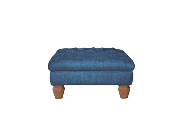 Grosvenor | Button Footstool | Orly Blue