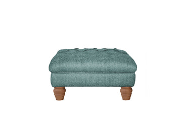 Grosvenor | Button Footstool | Orly Teal