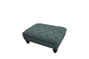 Grosvenor | Button Bench Footstool | Orly Teal