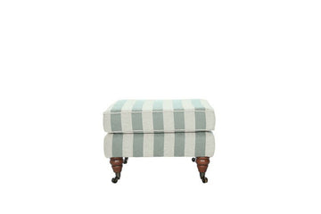 Blenheim | Footstool | Brecon Stripe Duck Egg