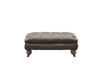 Grand Chesterfield | Bench Footstool | Vintage Grey