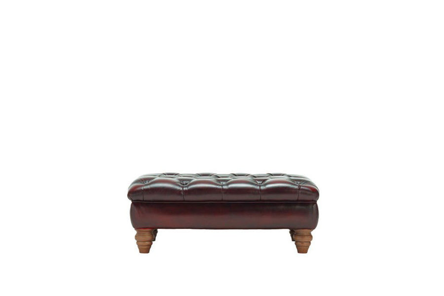 Monk | Bench Footstool | Antique Red