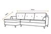 Poppy | Chaise Sofa Option 2 | Linoso Biscuit
