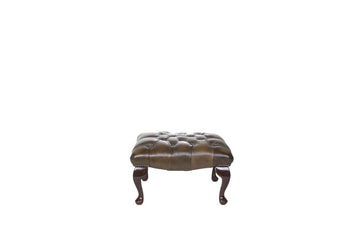 Chesterfield | Queen Anne Footstool | Antique Gold